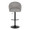 Matisse table in Black Metal, Grey Fabric, front view, featuring swivel and adjustable height