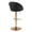 Matisse High Back Contemporary/Glam Adjustable Barstool in Gold Metal and Black Faux Leather with Rounded T Footrest- Set of 2 — rear three-quarter view