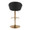 Matisse High Back Contemporary/Glam Adjustable Barstool in Gold Metal and Black Faux Leather with Rounded T Footrest- Set of 2 — back view