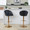 Matisse High Back Contemporary/Glam Adjustable Barstool in Gold Metal and Black Faux Leather with Rounded T Footrest- Set of 2 — lifestyle photo 1