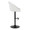 Matisse table in Black Metal, White PU, side view, featuring swivel and adjustable height