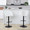 Matisse table in Black Metal, White PU, featuring swivel and adjustable height
