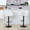 Matisse table in Black Metal, White PU, featuring swivel and adjustable height