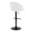 Matisse table in Black Metal, White PU, back and side view, featuring swivel and adjustable height