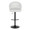 Matisse table in Black Metal, White PU, front view, featuring swivel and adjustable height