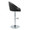 Matisse table in Chrome Metal, Black PU, side view, featuring swivel and adjustable height