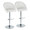Matisse table in Chrome Metal, White PU, coordinated set view, featuring swivel and adjustable height