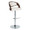 Pino Mid-Century Modern Adjustable Barstool with Swivel in Chrome Metal, Mahogany Wood and White Faux Leather with Rounded T Footrest- Set of 2 — product view