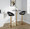 Posh table in Gold Metal, Black PU, featuring swivel and adjustable height