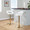 Posh table in Gold Metal, White PU, featuring swivel and adjustable height
