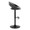 Posh table in Black Metal, Black PU, side view, featuring swivel and adjustable height