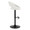 Posh table in Black Metal, White PU, side view, featuring swivel and adjustable height