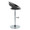 Posh table in Chrome Metal, Black PU, side view, featuring swivel and adjustable height