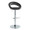 Posh Contemporary Adjustable Barstool with Swivel in Chrome Metal and Black Faux Leather with Rounded T Footrest- Set of 2 — product view