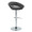 Posh Contemporary Adjustable Barstool with Swivel in Chrome Metal and Black Faux Leather with Rounded T Footrest- Set of 2 — rear three-quarter view