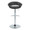 Posh Contemporary Adjustable Barstool with Swivel in Chrome Metal and Black Faux Leather with Rounded T Footrest- Set of 2 — back view