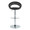 Posh Contemporary Adjustable Barstool with Swivel in Chrome Metal and Black Faux Leather with Rounded T Footrest- Set of 2 — front view