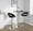 Posh Contemporary Adjustable Barstool with Swivel in Chrome Metal and Black Faux Leather with Rounded T Footrest- Set of 2 — lifestyle photo 3