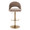 Renee table in Gold Metal, Brown Fabric, front view, featuring swivel and adjustable height