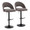Renee Contemporary Adjustable Barstool with Swivel in Black Metal and Dark Grey Fabric with Round T Footrest- Set of 2 — pair view