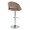 Renee table in Chrome, Brown Fabric, back and side view, featuring swivel and adjustable height