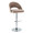 Renee Contemporary Adjustable Barstool with Swivel in Chrome Metal and Brown Fabric with Round T Footrest- Set of 2 — product view