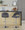 Renee table in Chrome, Dark Grey Fabric, featuring swivel and adjustable height