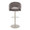 Renee Contemporary Adjustable Barstool with Swivel in Pearl Grey Metal and Dark Grey Fabric with Round T Footrest- Set of 2 — back view