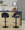 Renee table in Black Metal, Black PU, featuring swivel and adjustable height