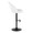 Renee table in Black Metal, White PU, side view, featuring swivel and adjustable height