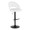 Renee table in Black Metal, White PU, product view, featuring swivel and adjustable height
