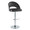Renee Contemporary Adjustable Barstool with Swivel in Chrome Metal and Black Faux Leather with Round T Footrest- Set of 2 — product view