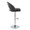 Renee Contemporary Adjustable Barstool with Swivel in Chrome Metal and Black Faux Leather with Round T Footrest- Set of 2 — side view