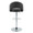 Renee Contemporary Adjustable Barstool with Swivel in Chrome Metal and Black Faux Leather with Round T Footrest- Set of 2 — back view
