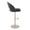 Renee table in Pearl Grey Metal, Black PU, side view, featuring swivel and adjustable height