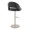 Renee table in Pearl Grey Metal, Black PU, back and side view, featuring swivel and adjustable height