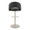 Renee table in Pearl Grey Metal, Black PU, back view, featuring swivel and adjustable height