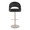 Renee table in Pearl Grey Metal, Black PU, front view, featuring swivel and adjustable height