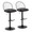 Riley Farmhouse Adjustable Barstool with Swivel in Black Metal, Bronze Metal, Dark Walnut Wood and Brown Faux Leather with Rounded T Footrest- Set of 2 — pair view