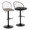 Riley Farmhouse Adjustable Barstool with Swivel in Black Metal, Bronze Metal, Dark Walnut Wood and Brown Faux Leather with Rounded T Footrest- Set of 2 — lifestyle photo 1
