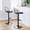 Riley Farmhouse Adjustable Barstool with Swivel in Black Metal, Bronze Metal, Dark Walnut Wood and Brown Faux Leather with Rounded T Footrest- Set of 2 — lifestyle photo 2