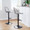Riley Farmhouse Adjustable Barstool with Swivel in Black Metal, Bronze Metal, Dark Walnut Wood and Brown Faux Leather with Rounded T Footrest- Set of 2 — lifestyle photo 3