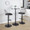 Riley Farmhouse Adjustable Barstool with Swivel in Black Metal, Bronze Metal, Dark Walnut Wood and Brown Faux Leather with Rounded T Footrest- Set of 2 — lifestyle photo 4