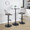 Riley Farmhouse Adjustable Barstool with Swivel in Black Metal, Bronze Metal, Dark Walnut Wood and Brown Faux Leather with Rounded T Footrest- Set of 2 — lifestyle photo 5