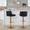 Santi table in Gold Metal, Black PU, featuring swivel and adjustable height