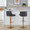 Santi Upholstered Contemporary Adjustable Barstool with Swivel in Gold Metal and Grey Faux Leather with Rounded T Footrest- Set of 2 — lifestyle photo 2