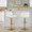 Santi table in Gold Metal, White PU, featuring swivel and adjustable height