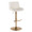 Santi table in Gold Metal, White PU, product view, featuring swivel and adjustable height