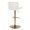 Santi table in Gold Metal, White PU, back and side view, featuring swivel and adjustable height