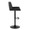 Santi table in Black Metal, Black PU, side view, featuring swivel and adjustable height